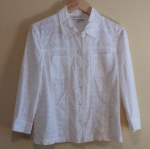 Jones New York jacket lace white